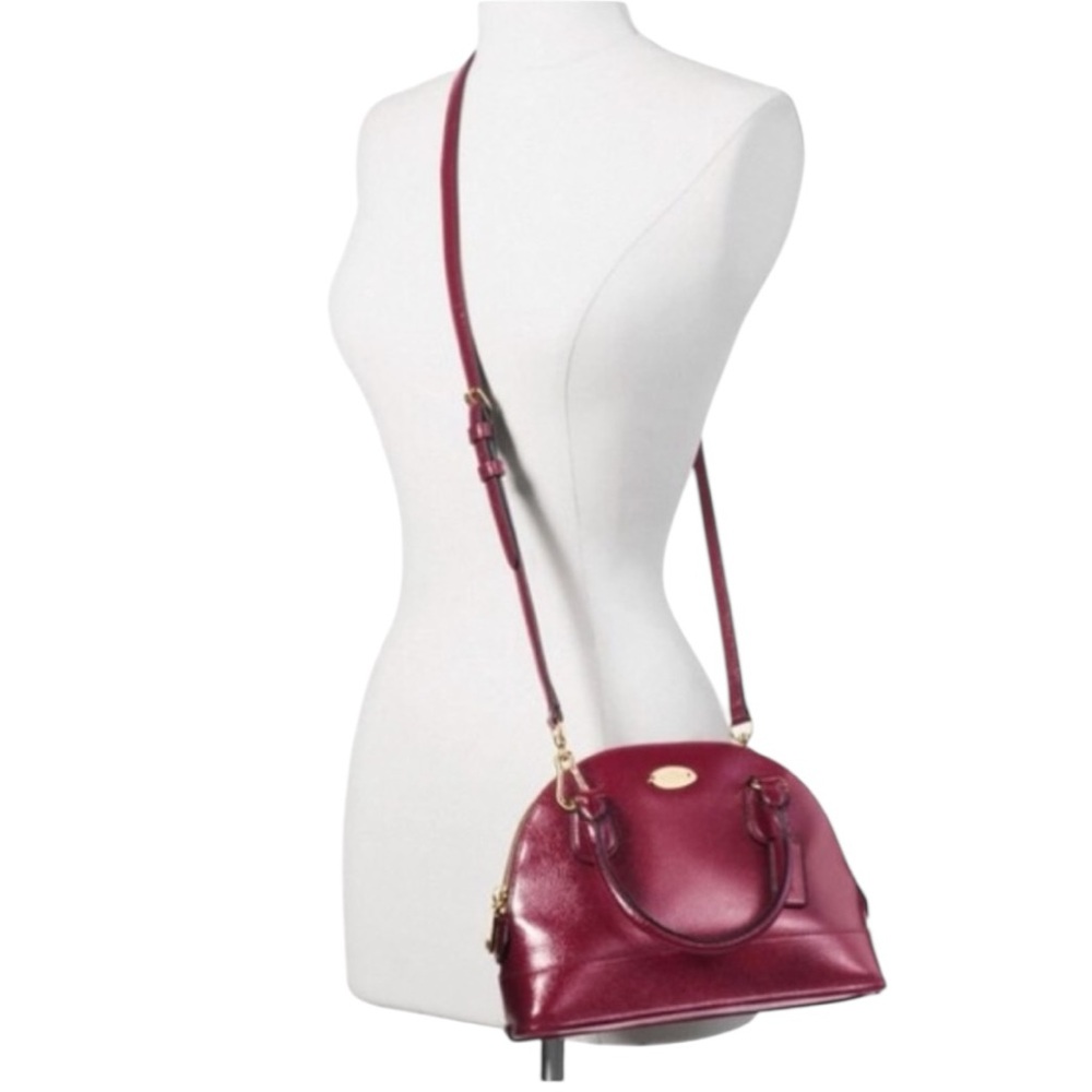 Coach Cora Patent Leather Satchel in Sherry - Picture 2 of 5